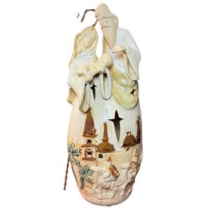 Collections Nativity Scene Holy Family 3 Kings Tea Light Candle‎ Holder Ceramic